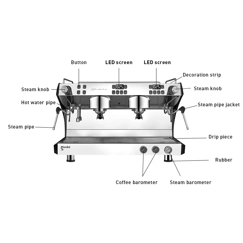 Espresso Machine Semi Auto - Półautomatyczny ekspres do kawy barista, komercyjny