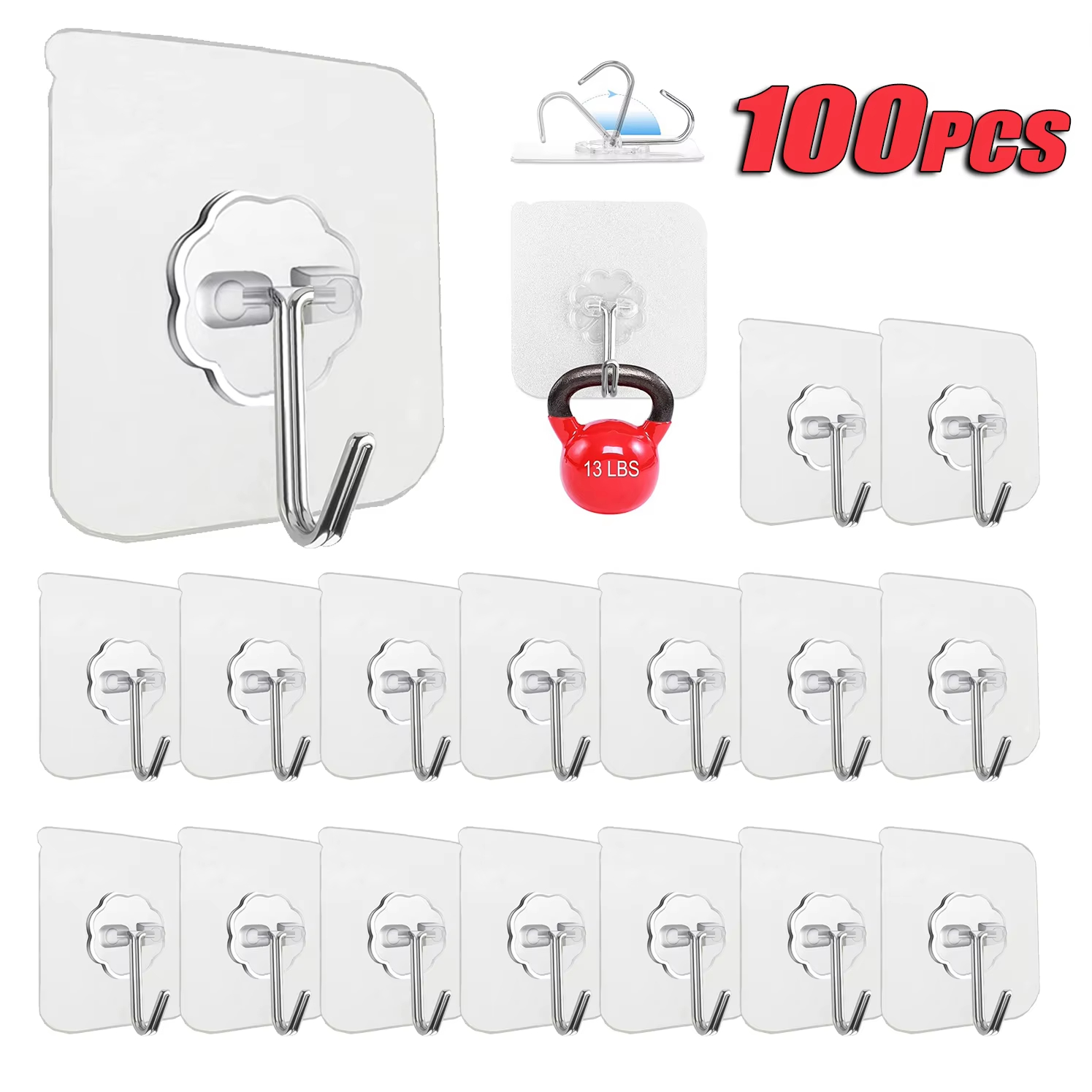 Kitchen Appliances Holder - Przezroczyste samoprzylepne haki ścienne ze stali