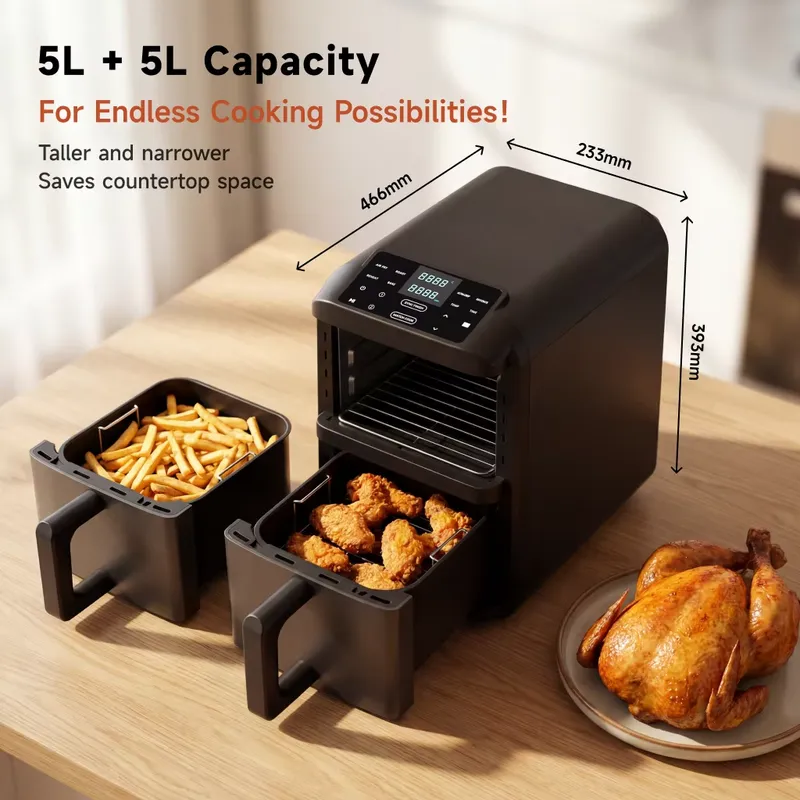 Dla podwójnego bojlera 5L+5L 1 – Air Fryer 5L Digital recenzja i cena